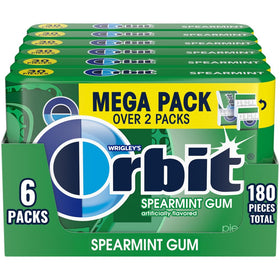 Orbit Spearmint gum bulk pack on shelf for easy grab-and-go freshness.