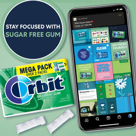 Orbit Spearmint gum at desk or in car, for a quick breath refresh.