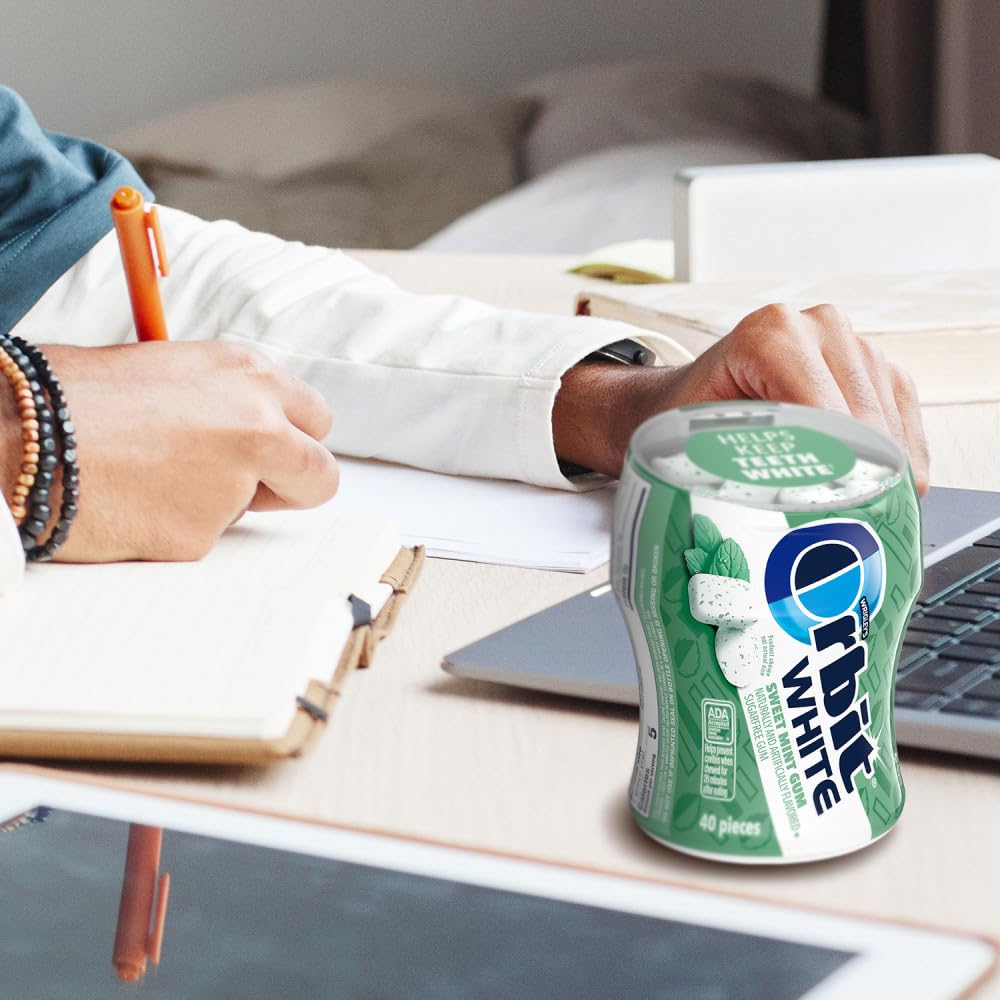 Orbit Sweet Mint gum desk-accessory ready for day-long freshness.