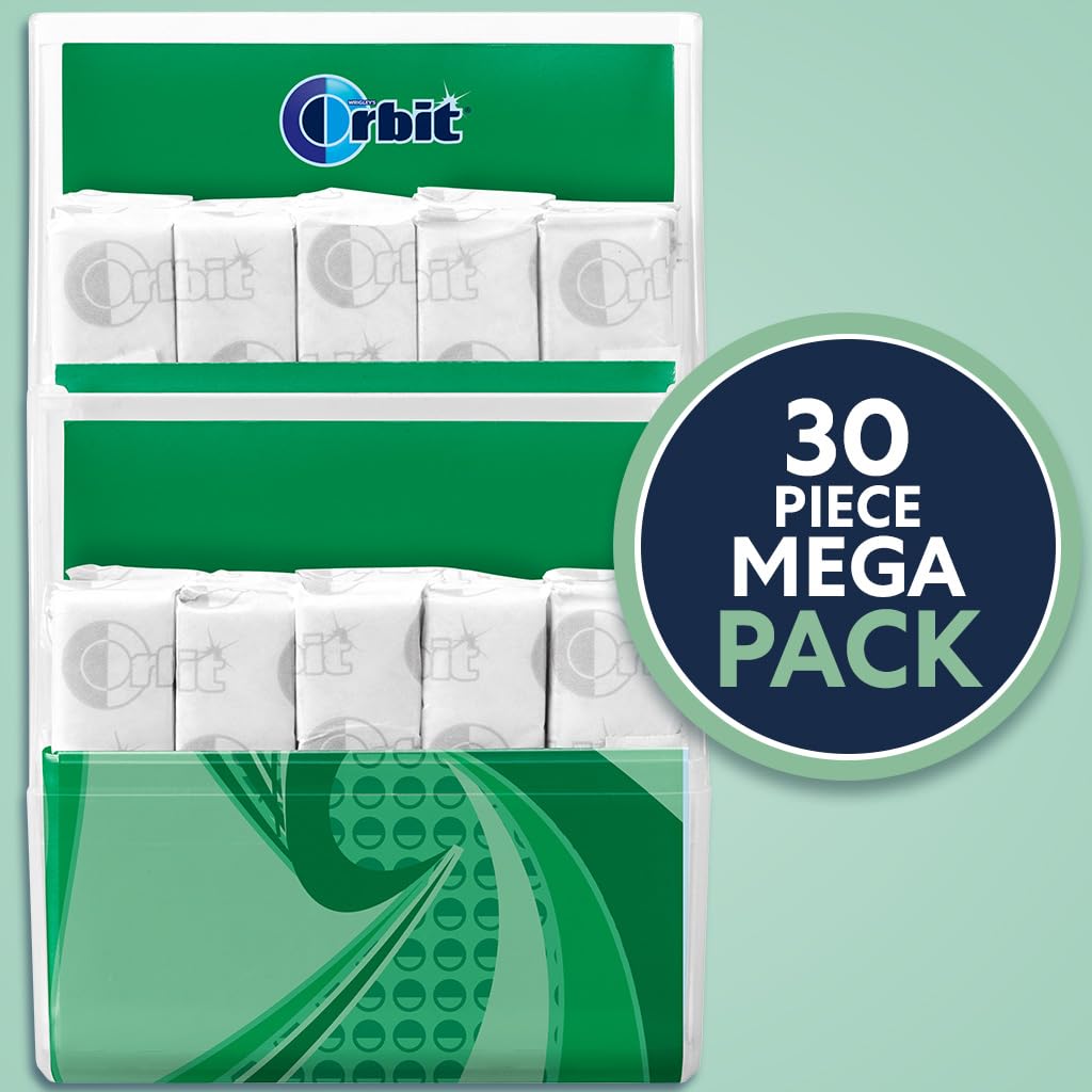 Orbit Sweet Mint gum mega pack spread view showing multi-pack convenience