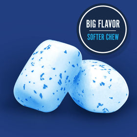 Close-up of Orbit White Peppermint gum pieces highlighting sugar-free mint flavor.