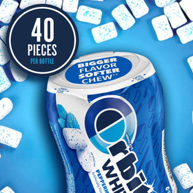 Orbit White Peppermint Sugarfree Gum bottles collection on shelf for everyday freshness