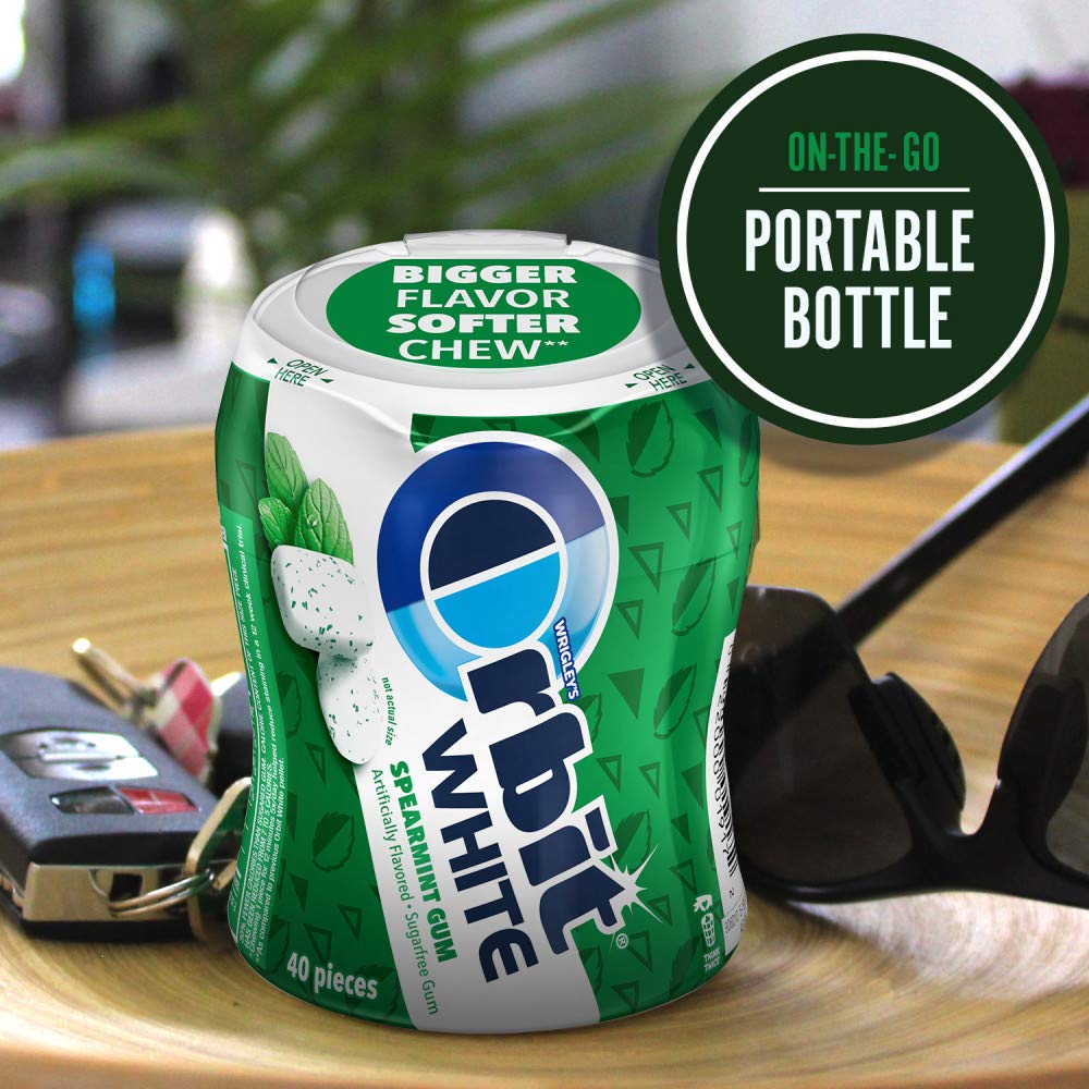 Orbit WHITE gum on a desk, ready for a quick breath refresh.