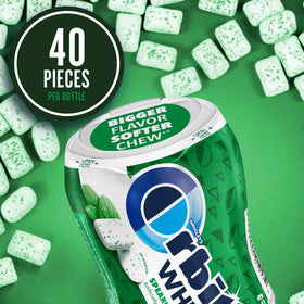 Open Orbit WHITE gum bottle showing resealable cap for portability.