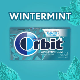 Orbit Wintermint 14-piece pack displaying individually wrapped pieces