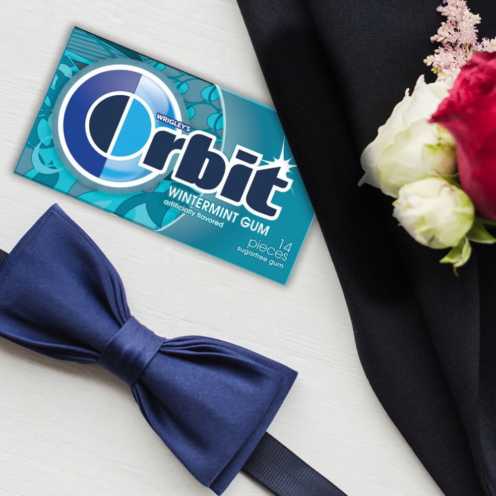 Orbit Wintermint on-desk freshness moment while working