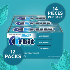 Orbit Wintermint gum piece outside wrapper ready to chew