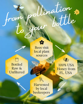 Orchard Pond Tupelo Honey bees nurtured on the hive, fresh harvest