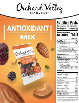 Orchard Valley Harvest Antioxidant Mix close-up of almonds and berries, highlighting crunch