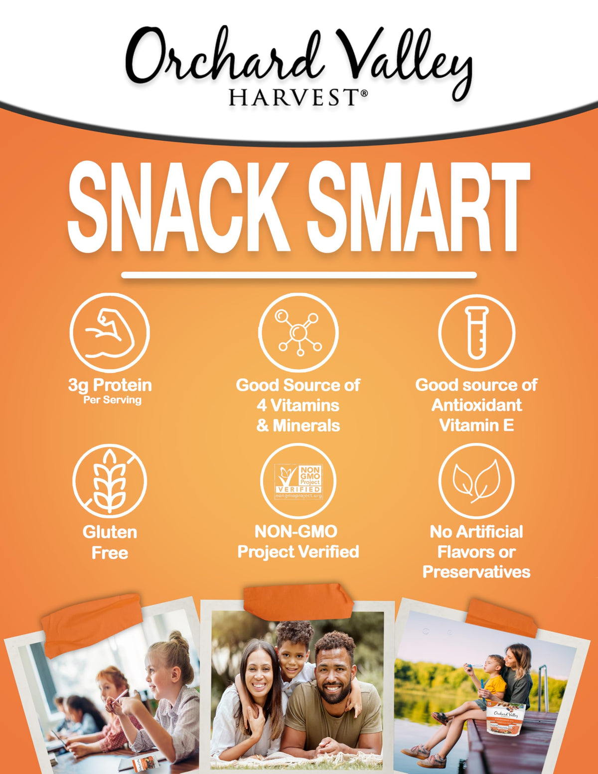 Orchard Valley Harvest Antioxidant Mix ingredients label featuring almonds and cranberries