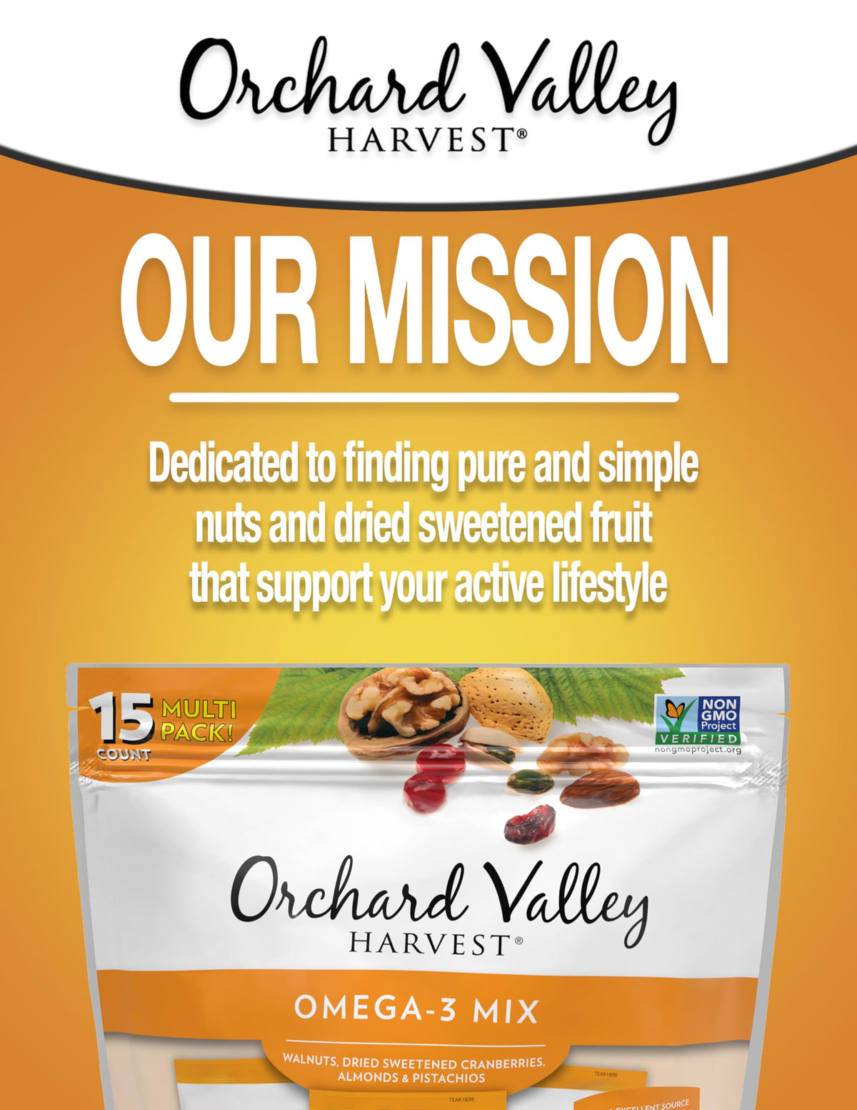 Orchard Valley Harvest Omega-3 Mix serving with yogurt or oats