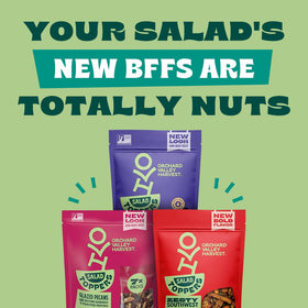 Orchard Valley Harvest salad toppers on yogurt offering quick, nutritious topping.