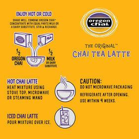 Cafe setup with Oregon Chai boxes beside the counter
