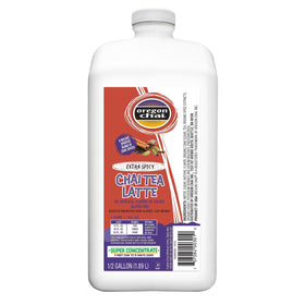 Oregon Chai Extra Spicy concentrate bottle front showcases the 64 oz jug for busy days