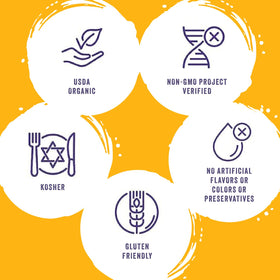 Organic ingredients label highlighting USDA Organic and Non-GMO