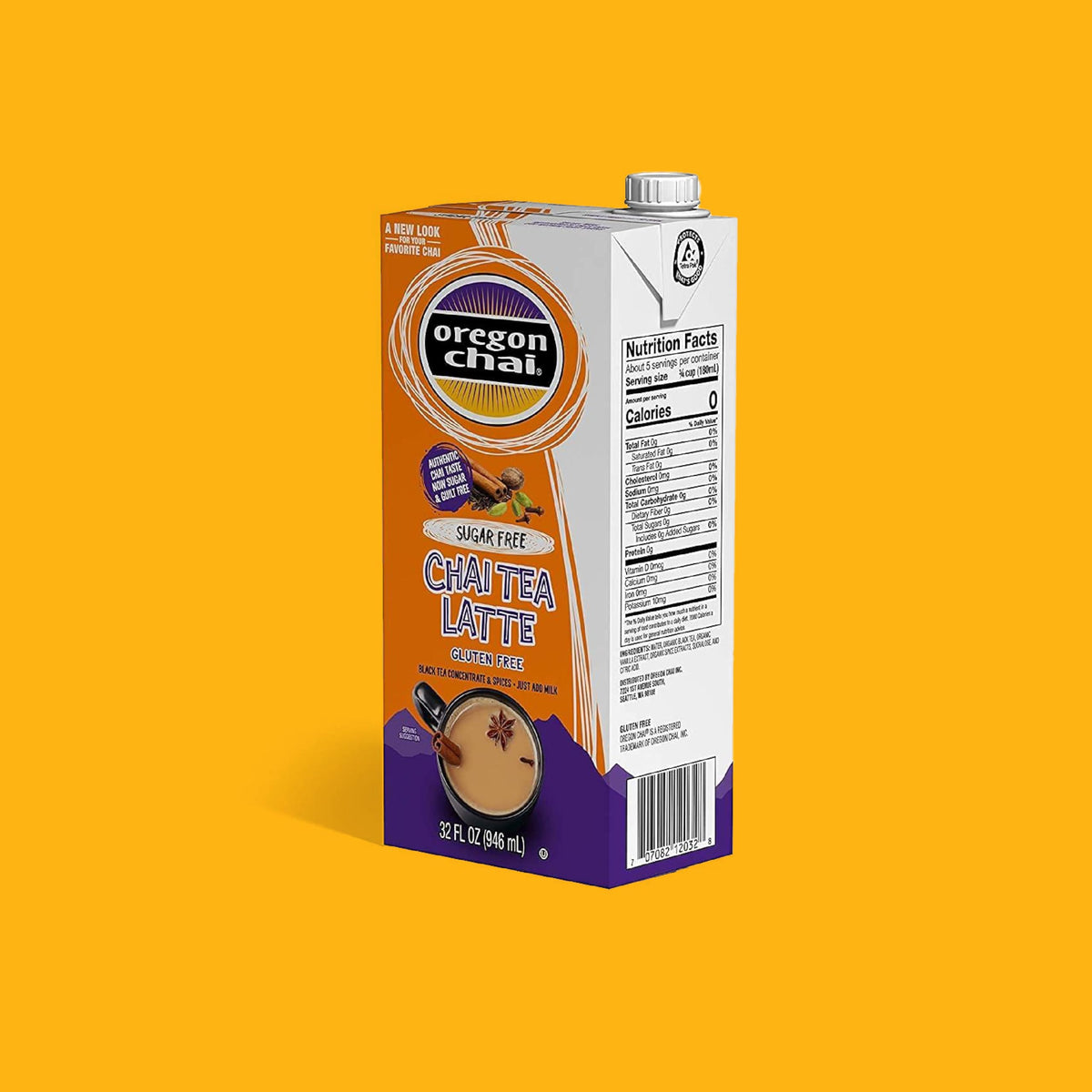 Oregon Chai Sugar Free concentrate box set for convenient at-home prep.