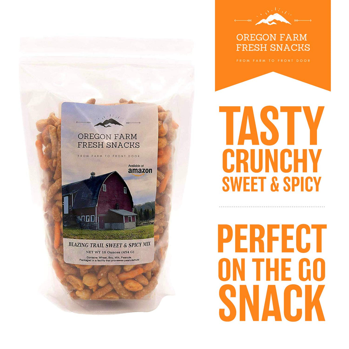 OREGON FARM FRESH SNACKS Blazing Trail cheddar sticks for a cheese-forward pairing.