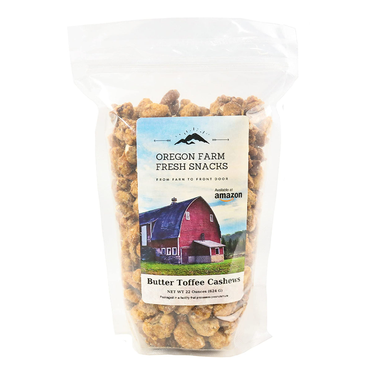 Ingredient snapshot of roasted cashews and toffee bits