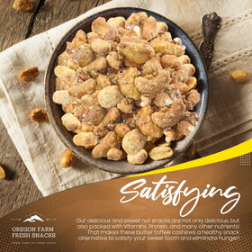 Butter Toffee Cashews served on a plate for gatherings