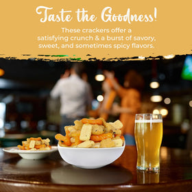 OREGON FARM FRESH SNACKS charcuterie-board presentation of rice crackers for entertaining
