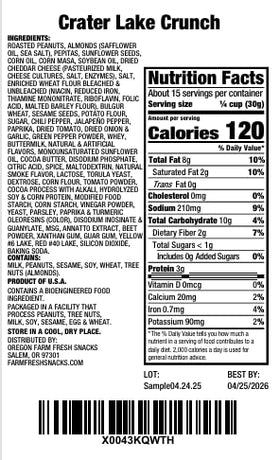 Oregon Farm Fresh Snacks Crater Lake Crunch nacho corn sticks add zing.