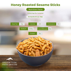 Trail mix idea with Oregon Farm Fresh Snacks Honey Roasted Sesame Sticks adds texture