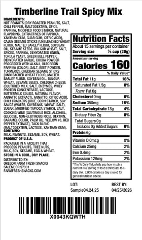Timberline Trail Spicy Mix ready for on-the-go snacking lifestyle