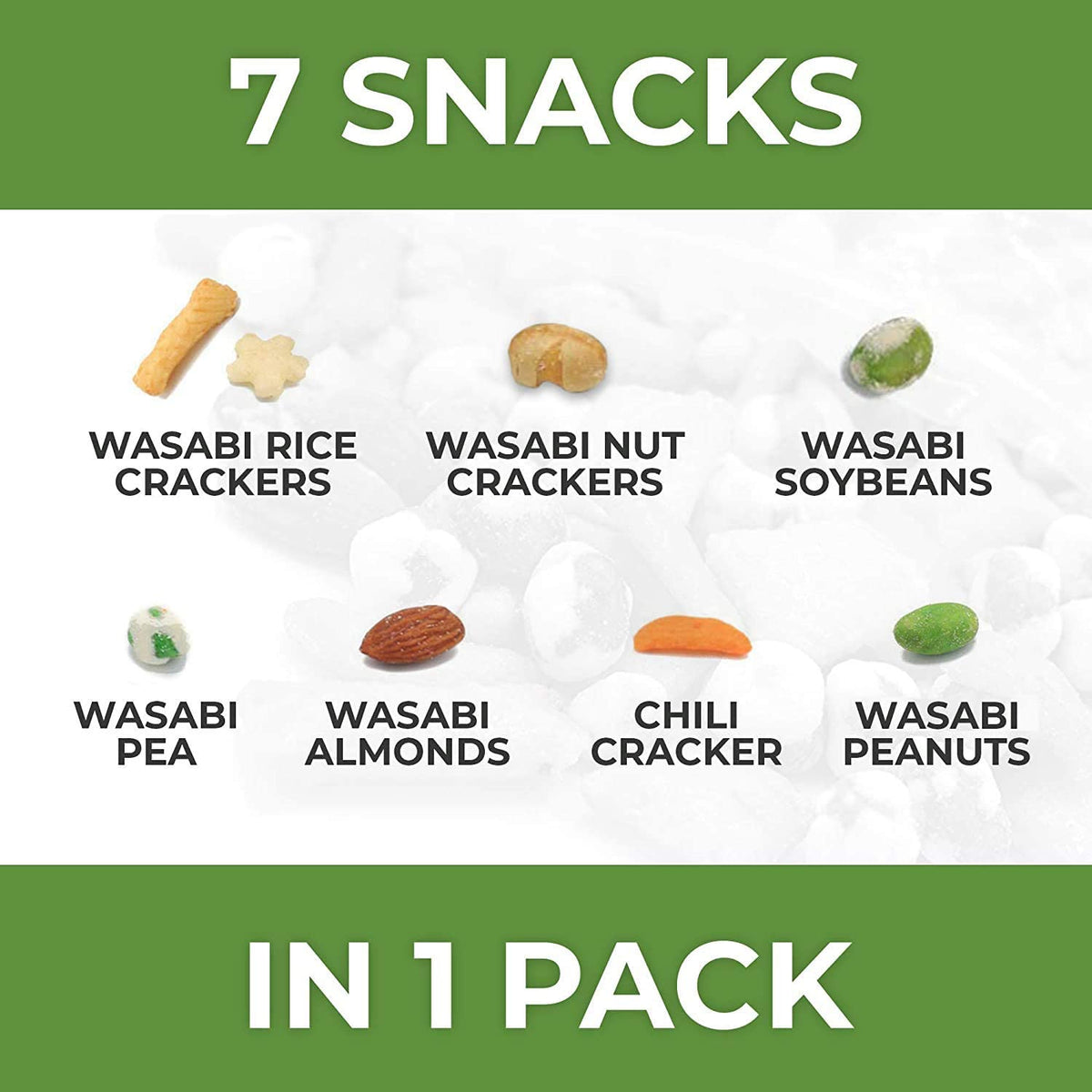 Oregon Farm Fresh Snacks Wasabi Peas Rice Crackers Mix on desk for quick snacking