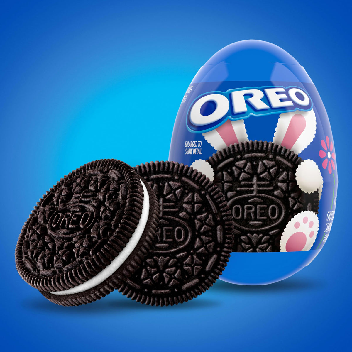 Oreo chocolate sandwich cookies closeup with creme, highlighting classic flavor