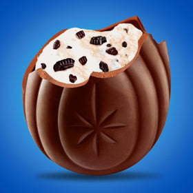 OREO Creme Filled Easter eggs close-up showing creme center and chocolate shell.