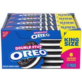 OREO Double Stuf chocolate sandwich cookies king-size pack, perfect for sharing at parties