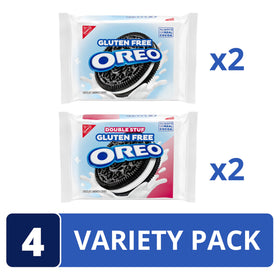 OREO Double Stuf Gluten Free Cookies front pack highlights nearly double creme