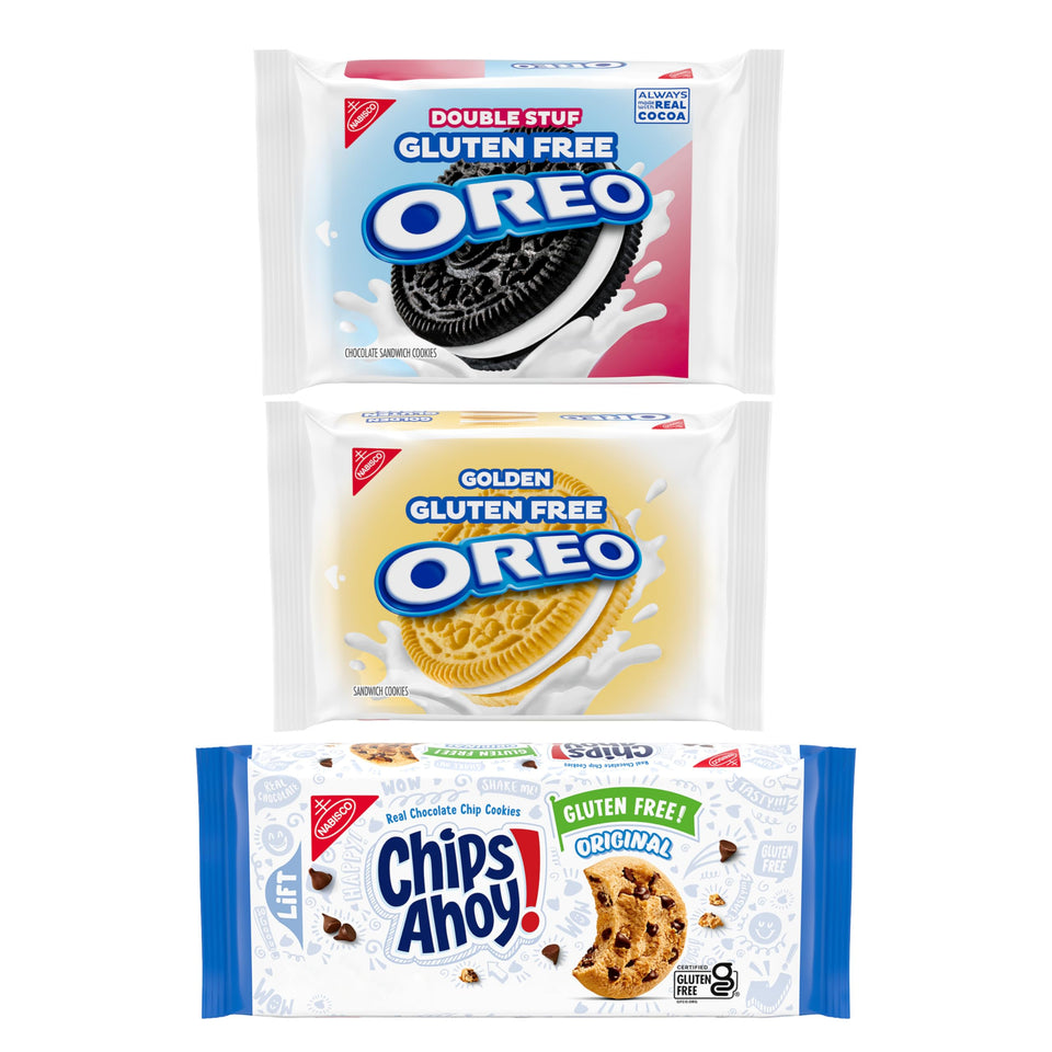 OREO Double Stuf Gluten Free cookies with extra creme, perfect for dunking.