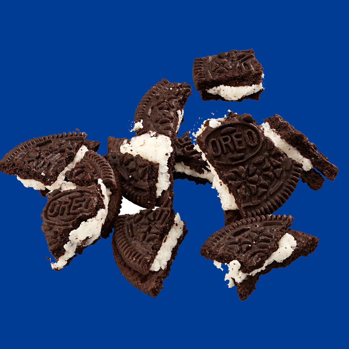 OREO medium cookie pieces ideal for batter mix in cakes and cookies