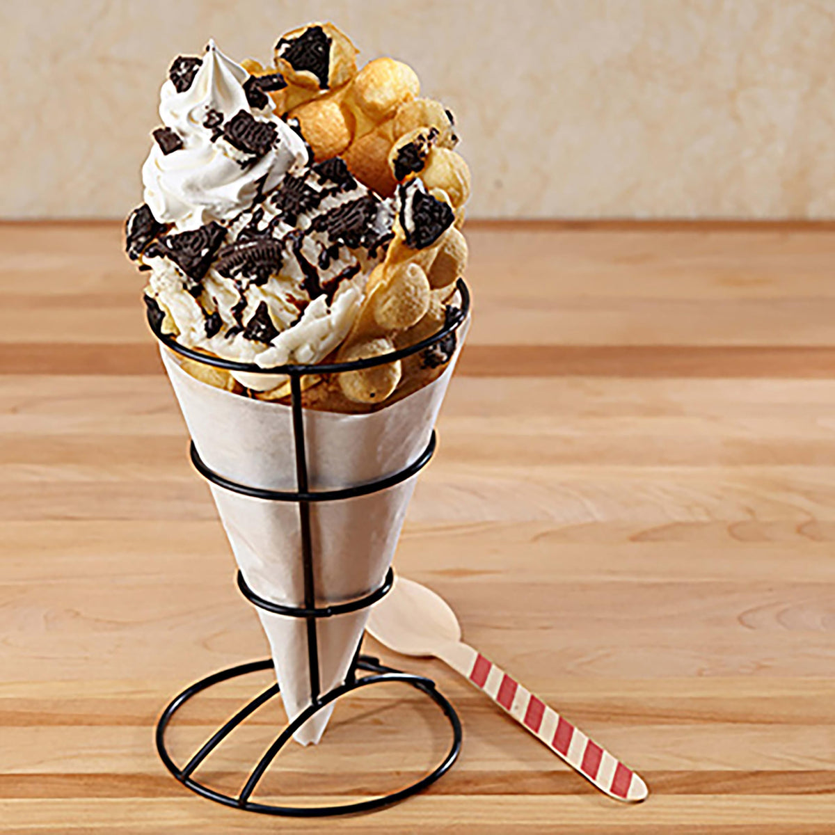 OREO pieces decorate desserts for a chocolate crunch