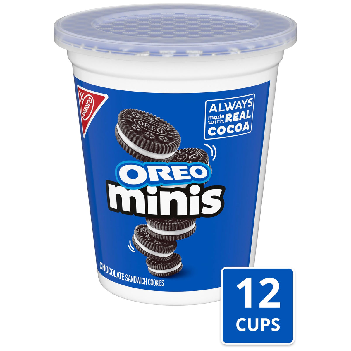 OREO Minis cream filling detail highlights the classic creme in bite-sized form.