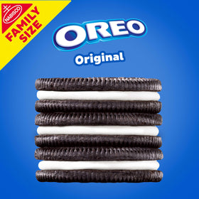 OREO original creme filling visible between cookies for dunking.
