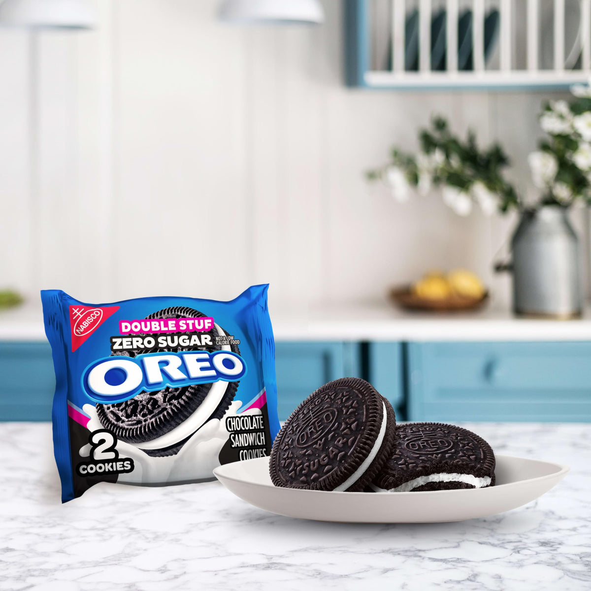 OREO snack-pack-open portion illustrates ready-to-go two-cookie servings.