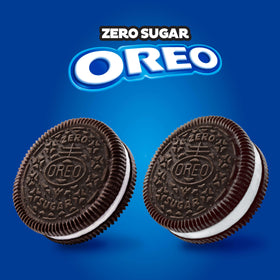 OREO Zero Sugar cookies dunkable closeup showcases classic taste with sugar-free twist.