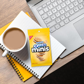 Bulk snack box of OREO Minis Golden ready to share with family.