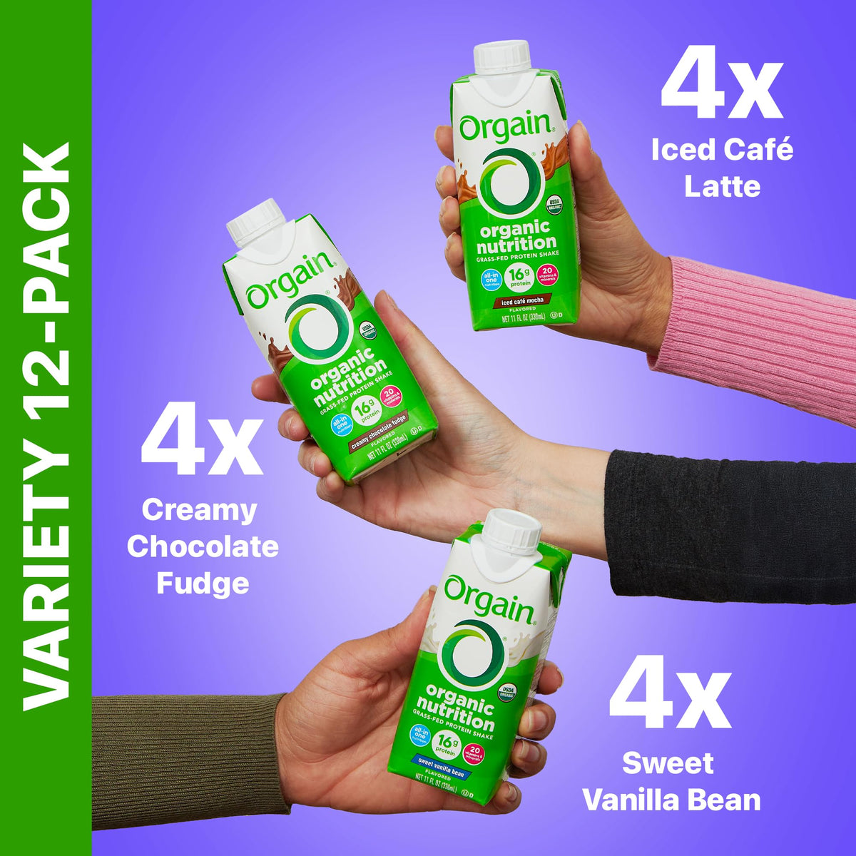 Orgain 12-pack carton ready for busy mornings