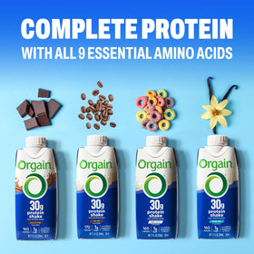 Orgain BCAAs and essential amino acids per serving support daily protein goals.