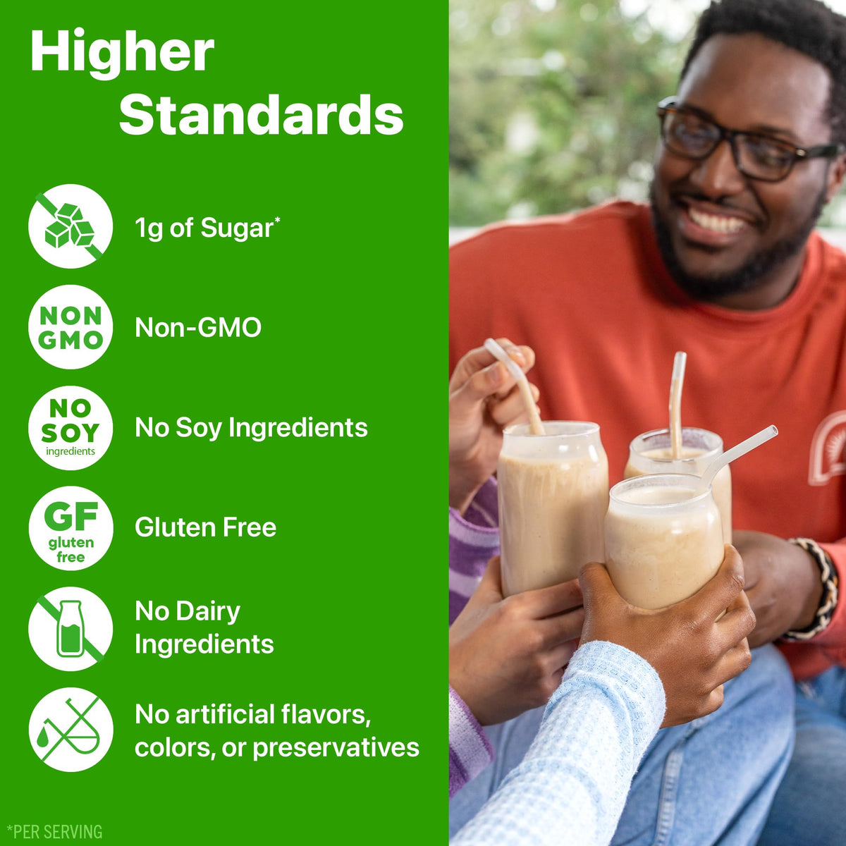 Orgain X Justin's Nut Butter Protein Powder post-workout smoothie mix.