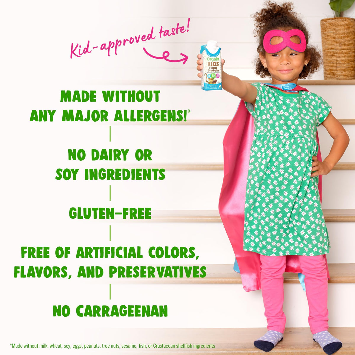 Orgain Kids shake Chocolate ready-to-drink bottle for busy mornings.