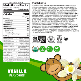 Orgain Kids vegan vanilla shake pour shows smooth texture for quick snacks