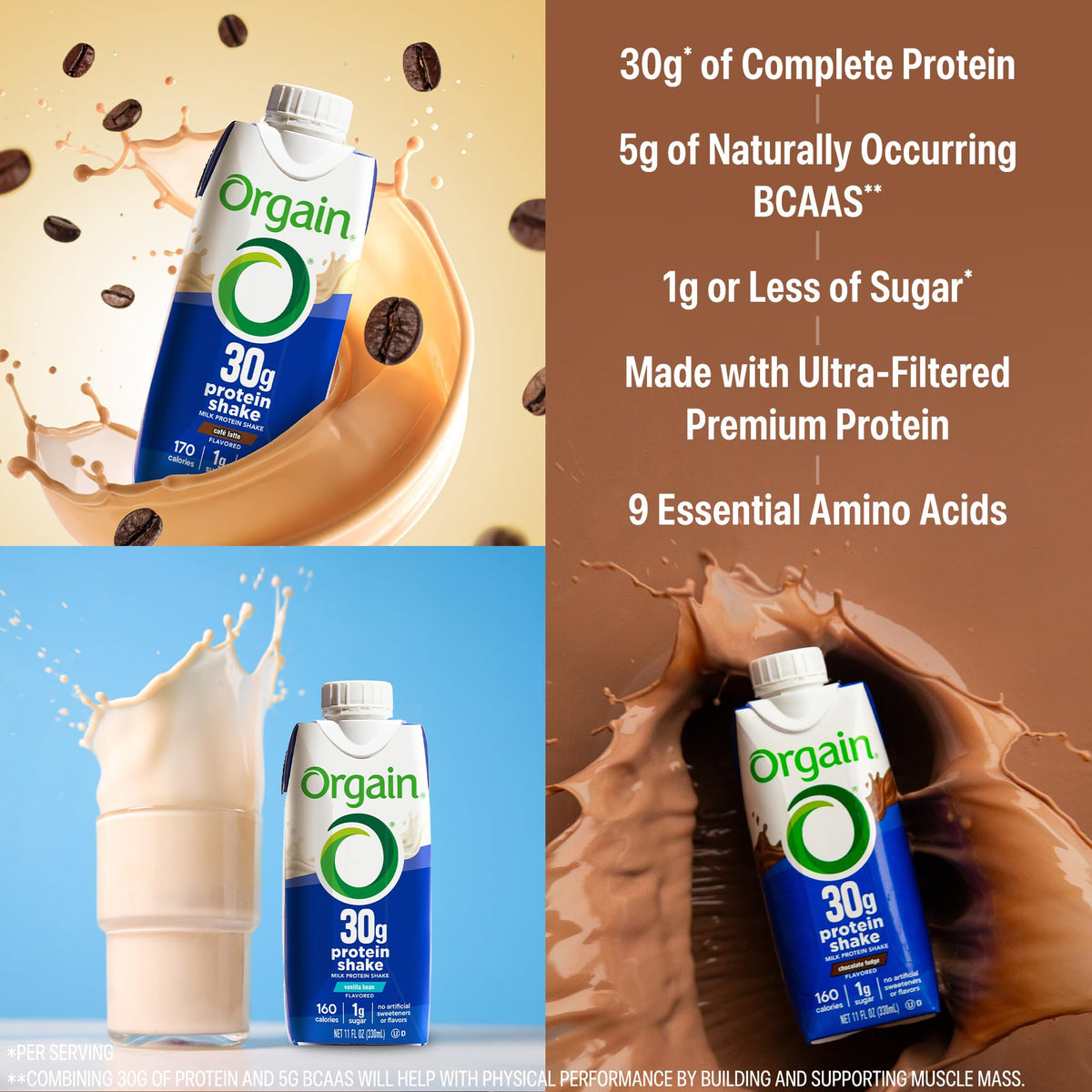 Orgain label closeup highlights clean ingredients and protein quality
