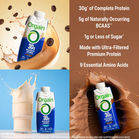 Orgain label closeup highlights clean ingredients and protein quality