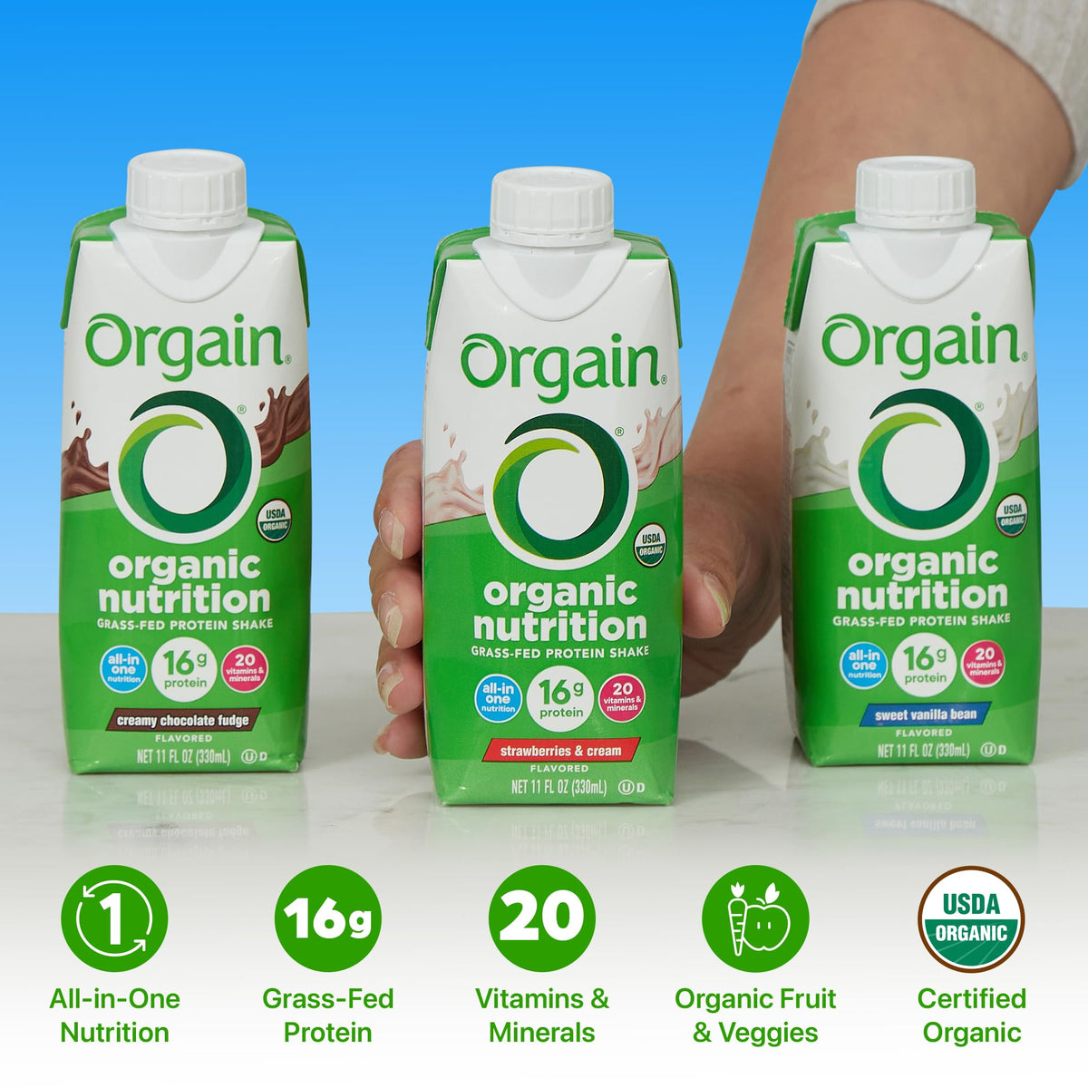 Orgain iced café mocha shake bottle blends flavor and energy