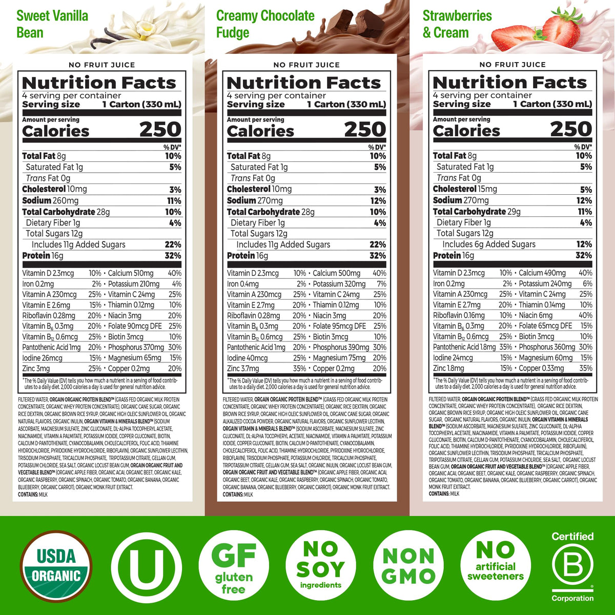 Orgain vanilla bean shake bottle offering creamy nutrition for busy mornings