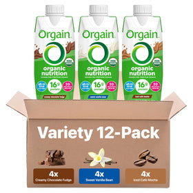 Orgain chocolate fudge shake bottle for a convenient meal replacement